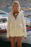 Adora Long Sleeve Shirred Shirt - Lemon